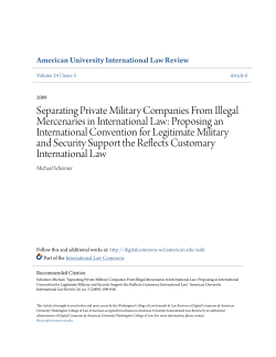 Separating Private Military Companies From Illegal Mercenaries in