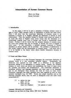 Interpretation of Korean Common Nouns
