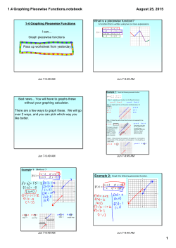 1.4 Graphing Piecewise Functions.notebook