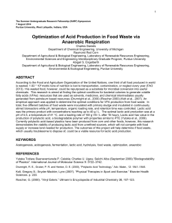 Optimization of Acid Production in Food Waste via Anaerobic
