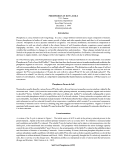 Phosphorus in Iowa Soils - Agronomy Extension