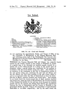 19 GEO V 1928 No 23 Papanui Memorial Hall Management