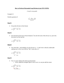 How to Perform Polynomial Long Division in just TEN STEPS: A step