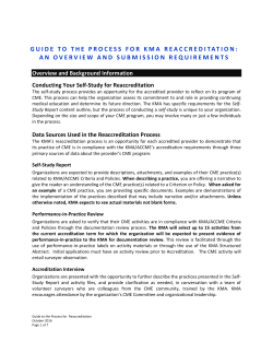 KMA Guide to the Reaccreditation Process