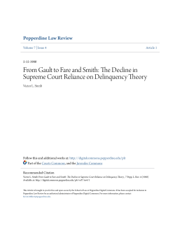 The Decline in Supreme Court Reliance on Delinquency Theory