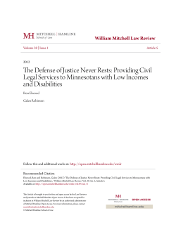 The Defense of Justice Never Rests: Providing Civil Legal Services