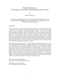 Multimodal Dynamics: Self-Supervised Learning in Perceptual