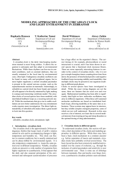 modeling approaches of the circadian clock and light