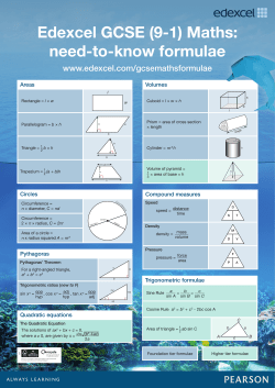Formulae poster - Edexcel