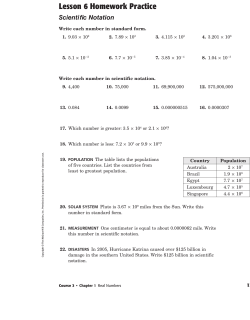 Scientific Notation Review Sheet
