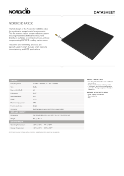 Nordic ID FA3030 Antenna Datasheet EU V1007
