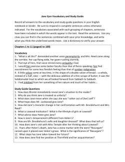 Jane Eyre Vocabulary and Study Guide