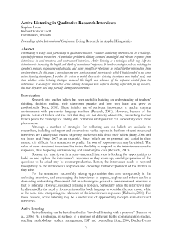 Active Listening in Qualitative Research Interviews