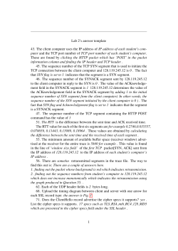 Lab 2`s answer template 43. The client computer uses the IP