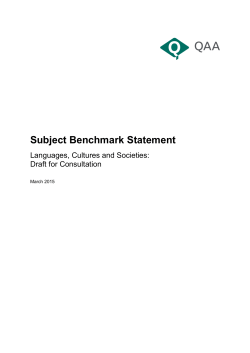 Subject Benchmark Statement