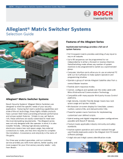 Allegiant&reg; Matrix Switcher Systems