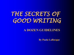 the secrets of good writing - Southwest CUNA Management School