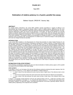 Estimation of relative potency in a 4-point, parallel line