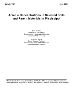 Arsenic Concentrations in Selected Soils and Parent Materials in
