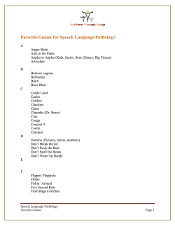 Favorite Games for Speech Language Pathology