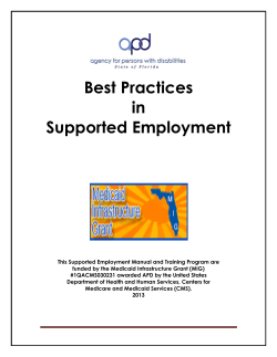 Best Practices in Supported Employment
