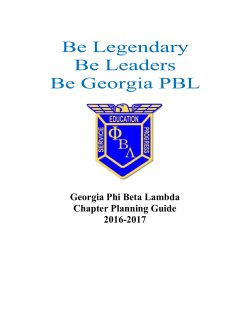 Georgia Phi Beta Lambda Chapter Planning Guide 2016-2017