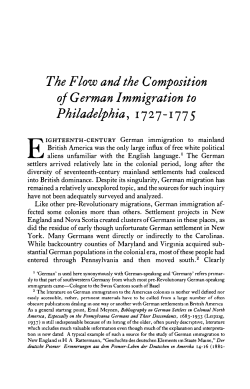 The Flow and the Composition of German Immigration to