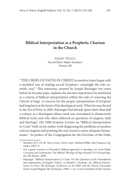 Biblical Interpretation as a Prophetic Charism