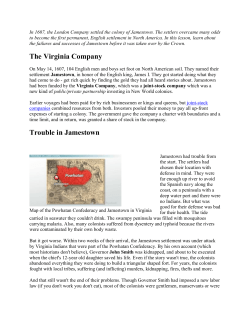 The Virginia Company Trouble in Jamestown