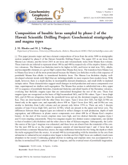 Composition of basaltic lavas sampled by phase