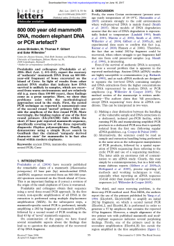 800 000 year old mammoth DNA, modern elephant DNA or PCR