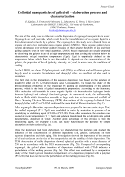 Colloidal nanoparticles of gelled oil &ndash; elaboration process and
