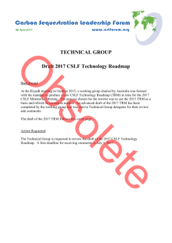 TECHNICAL GROUP Draft 2017 CSLF Technology Roadmap