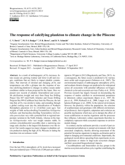 The response of calcifying plankton to climate change in the Pliocene