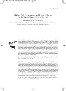 Shifting Fish Consumption and Climate Change On the Swahili