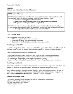 ELA30-2 Parody and Satire