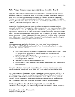 Aldino Felicani Collection: Sacco