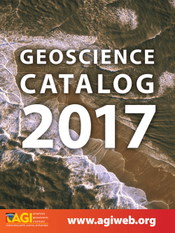 2017 AGI Publications Catalog - American Geosciences Institute