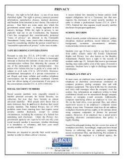 PRIVACY - ACLU of Tennessee