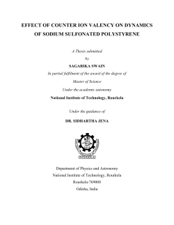 effect of counter ion valency on dynamics of sodium