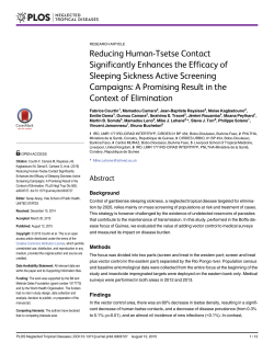 Reducing human-tsetse contact significantly enhances the efficacy