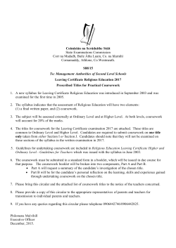 S88_15 LC 2017 Religious Education Coursework