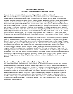 Frequent Asked Questions Proposed Virginia Manor