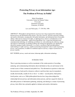 Protecting Privacy in an Information Age: The