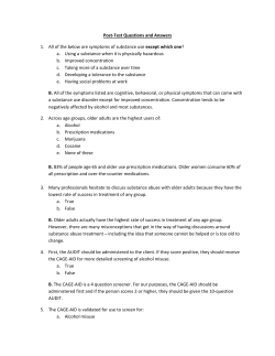 Post-Test Questions and Answers 1. All of the below are symptoms