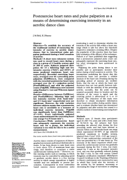 means of determining exercising intensity in an aerobic dance class