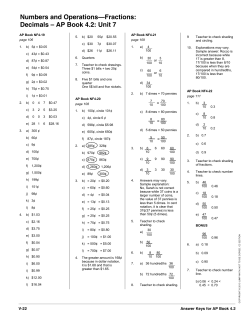 Numbers and Operations&mdash;Fractions: Decimals &ndash; AP