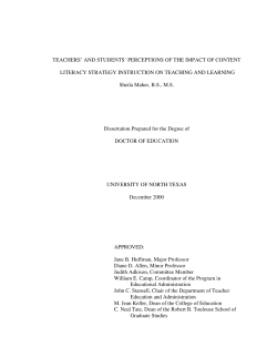 TEACHERS` AND STUDENTS` PERCEPTIONS OF THE IMPACT OF