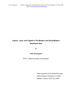 Labour, Land, and Capital in Pre-Modern and Early