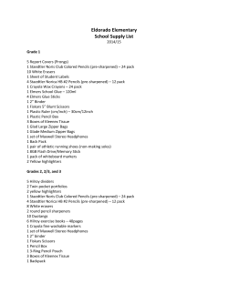 Eldorado Elementary School Supply List